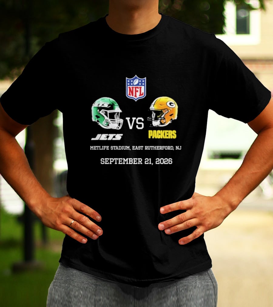 Green Bay Packers Vs New York Jets MetLife Stadium September 21 2026 NFL Matchup T-Shirt