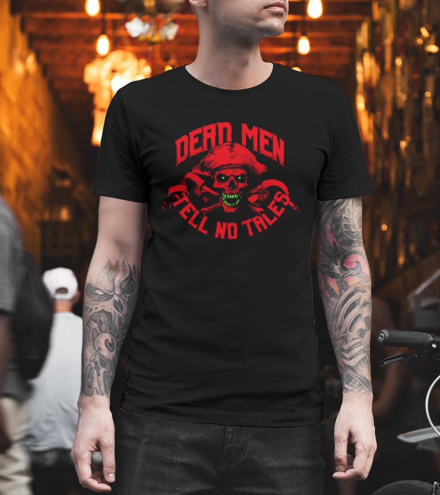 Dead Men Tell No Tales Skull With Bandana And Crossbones T-Shirt