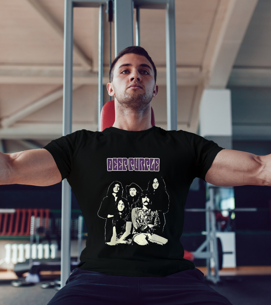 Deep Purple Band Members High Contrast Stencil Group Image T-Shirt