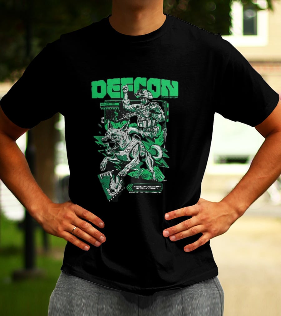 Defcon Tactical K9 Train Stronger Bite Harder Dog Soldier Night Vision T-Shirt