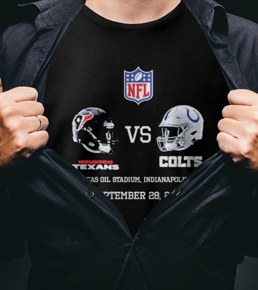 Houston Texans Vs Colts NFL Lucas Oil Stadium Indianapolis September 28 2026 T-Shirt
