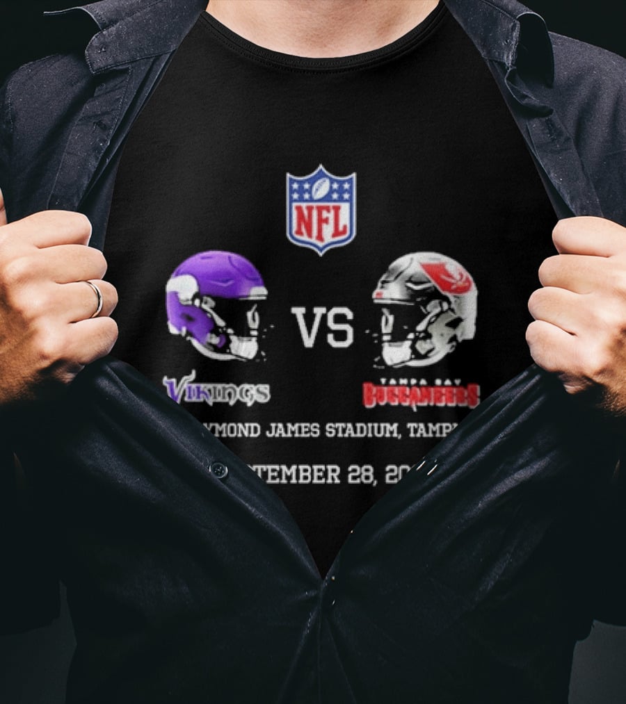 Minnesota Vikings Vs Tampa Bay Buccaneers NFL Raymond James Stadium Tampa FL September 28 2026 T-Shirt