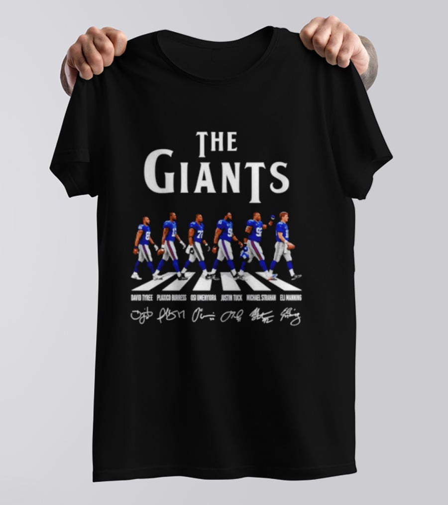 New York Giants Legends Abbey Road 2026 Manning Bradshaw Simms Taylor Strahan Cruz T-Shirt