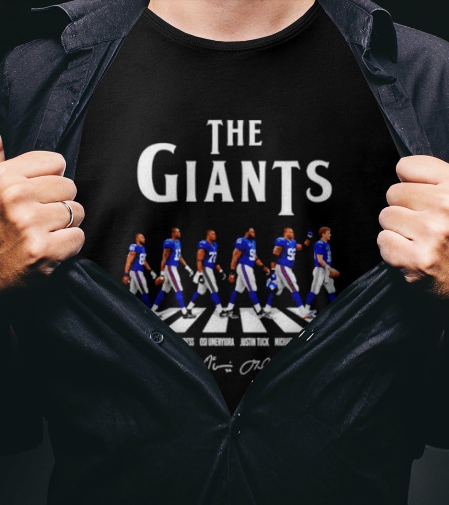 New York Giants Legends Abbey Road 2026 Manning Bradshaw Simms Taylor Strahan Cruz T-Shirt