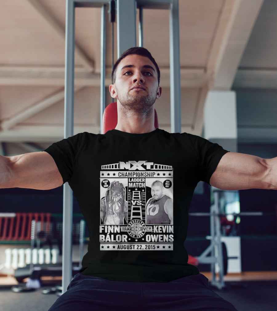 NXT Championship Ladder Match Finn Balor Vs Kevin Owens August 22 2015 T-Shirt