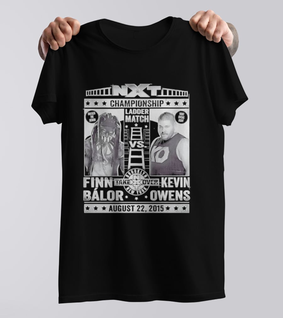 NXT Championship Ladder Match Finn Balor Vs Kevin Owens August 22 2015 T-Shirt