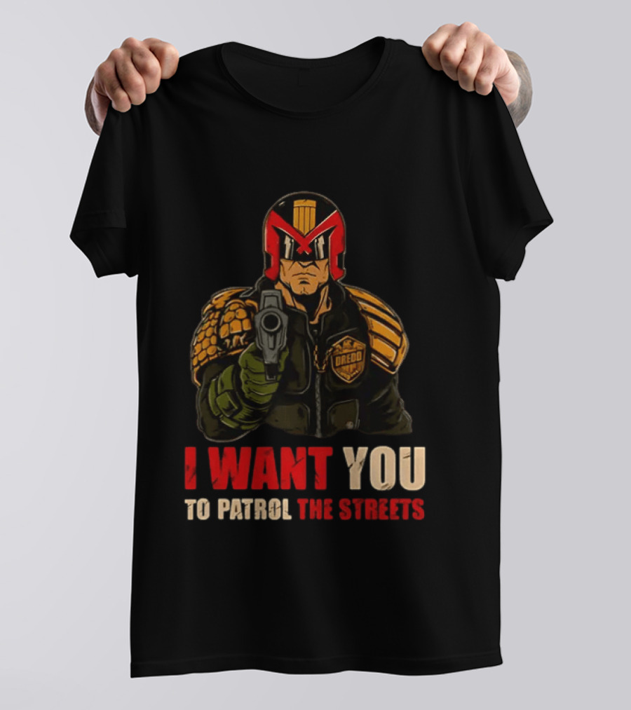 Judge Dredd I Want You To Patrol The Streets Vintage Comic T-Shirt
