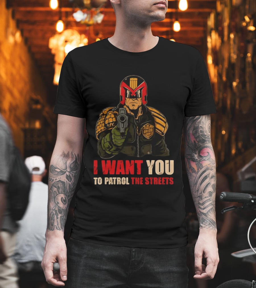 Judge Dredd I Want You To Patrol The Streets Vintage Comic T-Shirt
