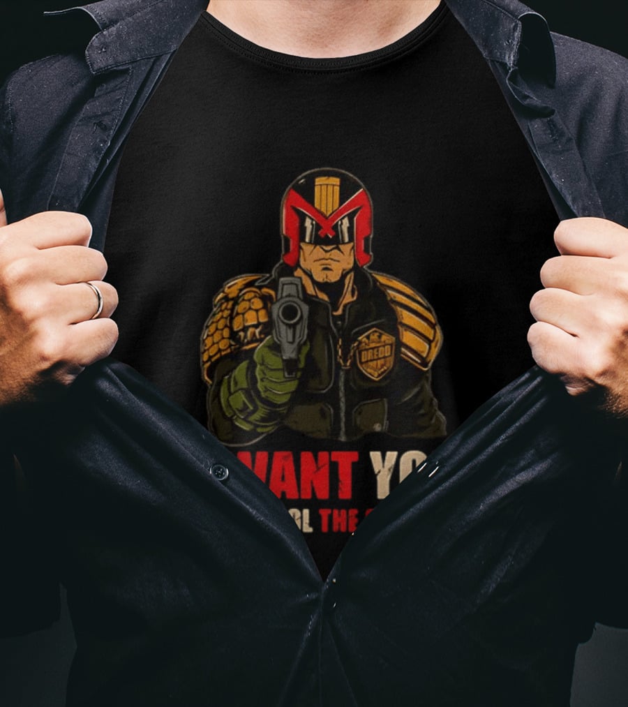 Judge Dredd I Want You To Patrol The Streets Vintage Comic T-Shirt