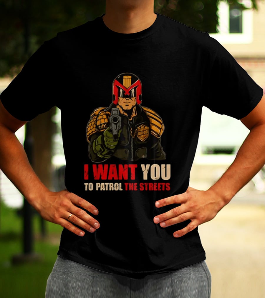 Judge Dredd I Want You To Patrol The Streets Vintage Comic T-Shirt