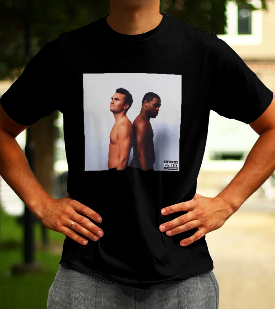 Kirk X Floyd Parental Advisory Album Cover Featuring Two Men Back To Back T-Shirt