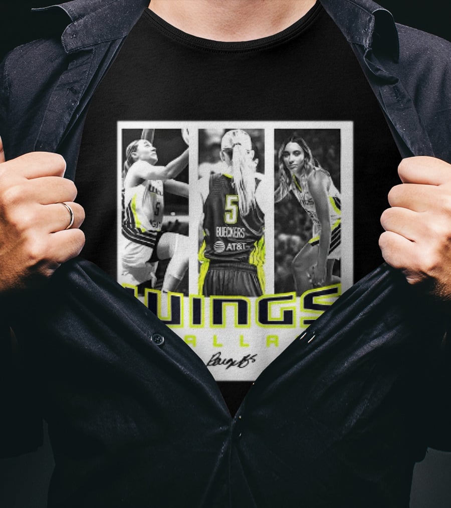 Wings Dallas Paige Bueckers Team Player 5 Basketball Hustle WNBA T-Shirt