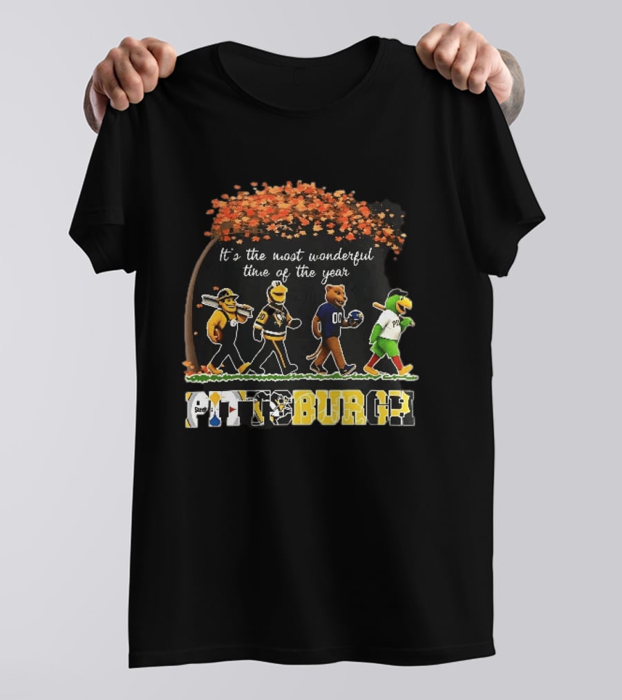 Pittsburgh Steelers Penguins Pirates It's The Most Wonderful Time Of Year Autumn T-Shirt