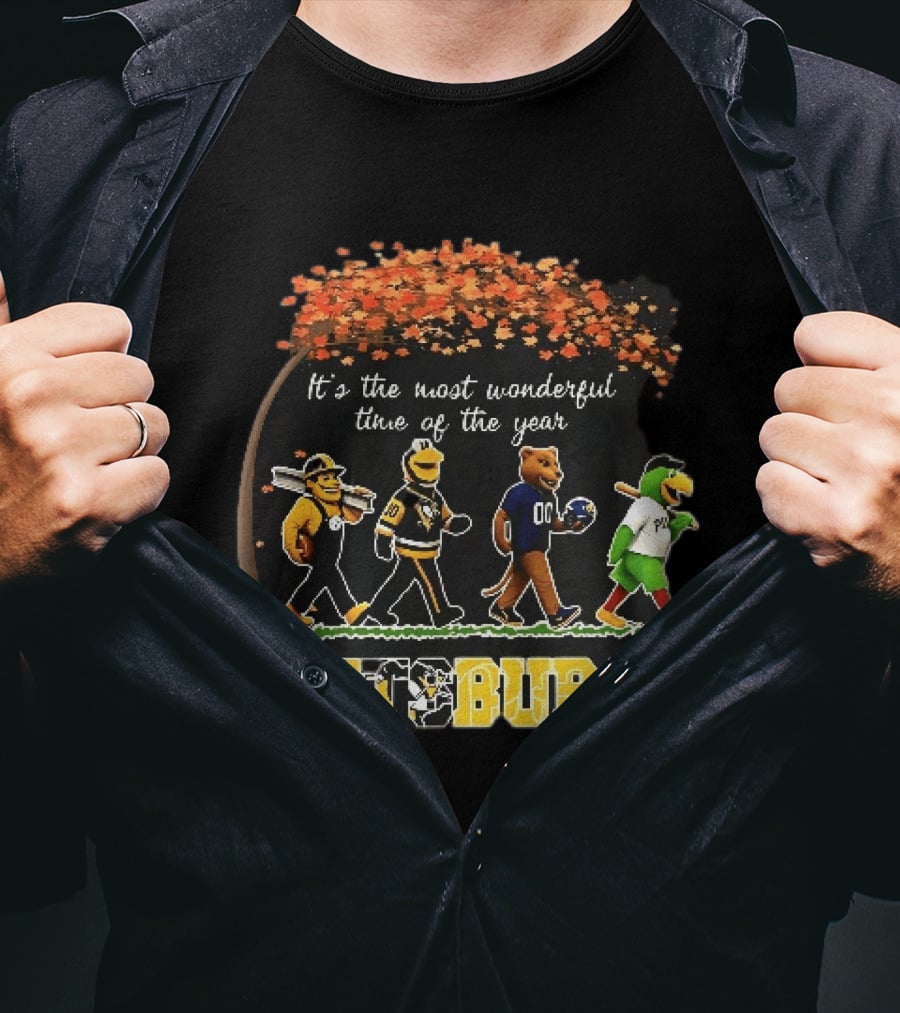 Pittsburgh Steelers Penguins Pirates It's The Most Wonderful Time Of Year Autumn T-Shirt