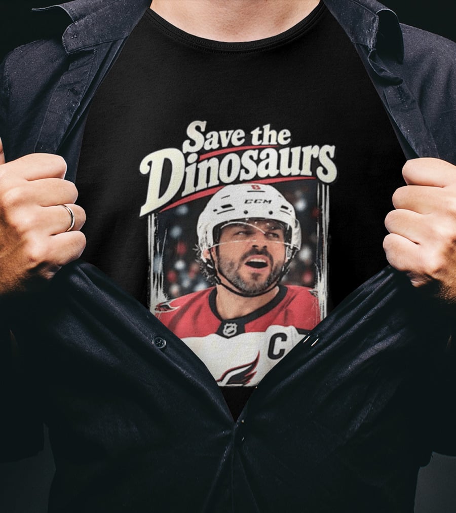 Save The Dinosaurs Hockey Captain With C Jersey T-Shirt