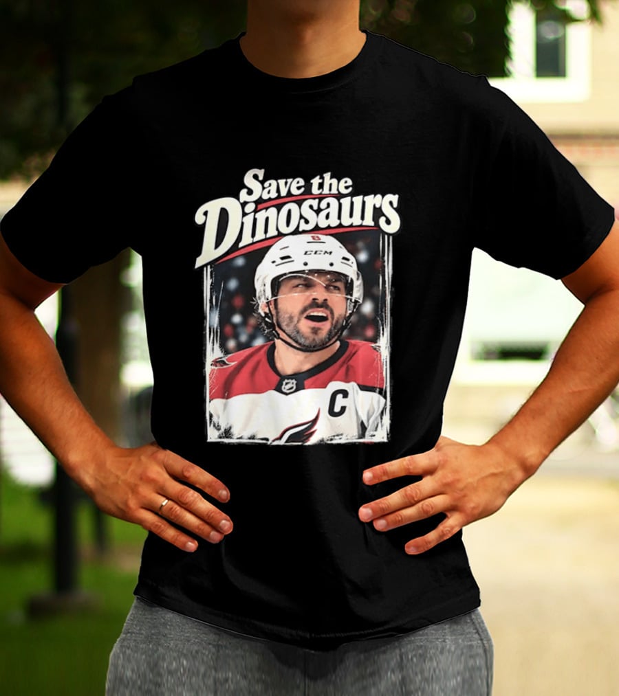 Save The Dinosaurs Hockey Captain With C Jersey T-Shirt