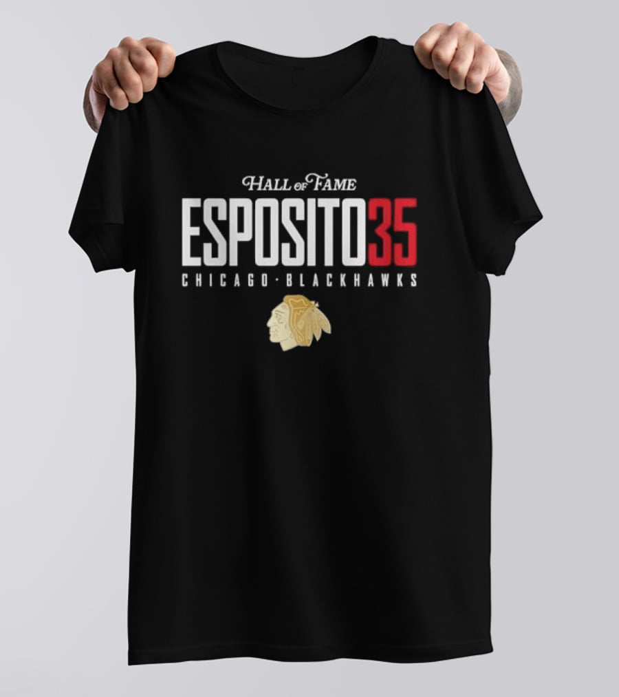 Hall Of Fame Esposito 35 Chicago Blackhawks T-Shirt