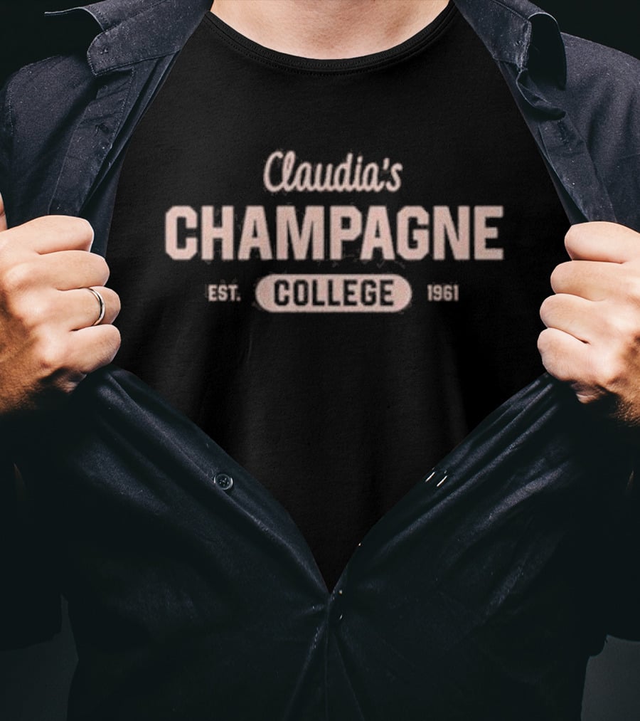Claudia's Champagne College Retro Aesthetic T-Shirt