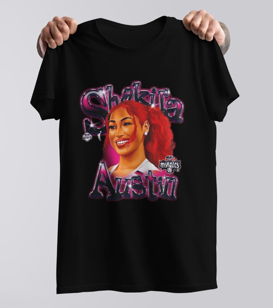 Shakira Austin Washington Mystics WNBA Red Hair T-Shirt