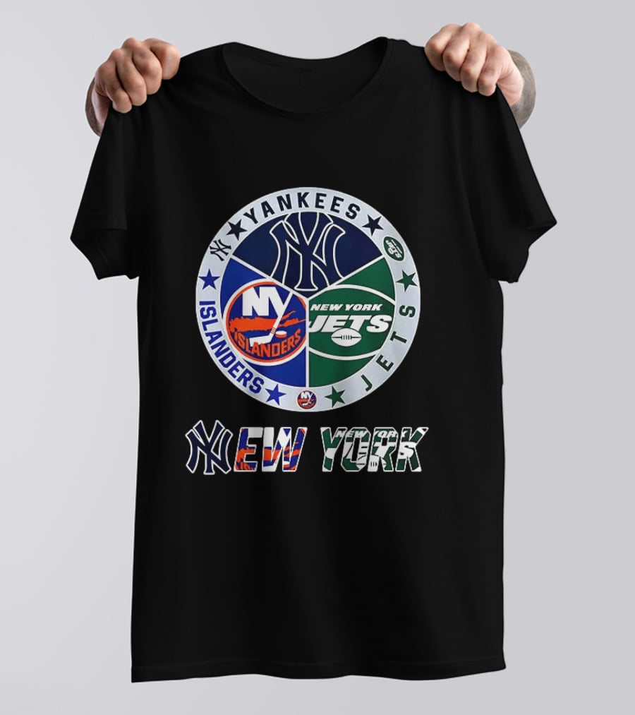 Yankees Islanders Jets New York Sports Teams Logos T-Shirt