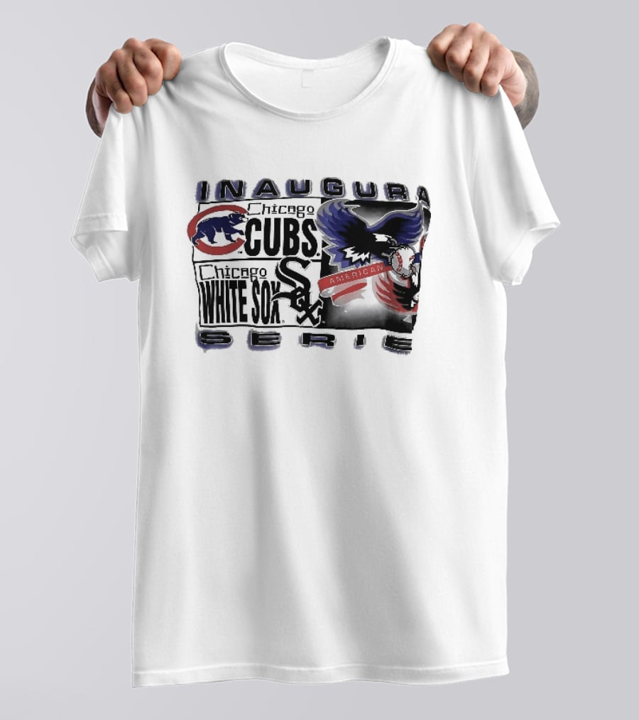 Inaugural American Series Chicago Cubs White Sox Eagle Baseball T-Shirt