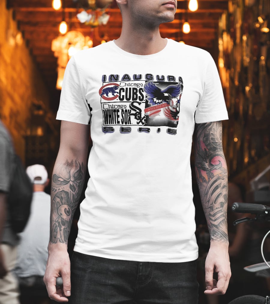 Inaugural American Series Chicago Cubs White Sox Eagle Baseball T-Shirt