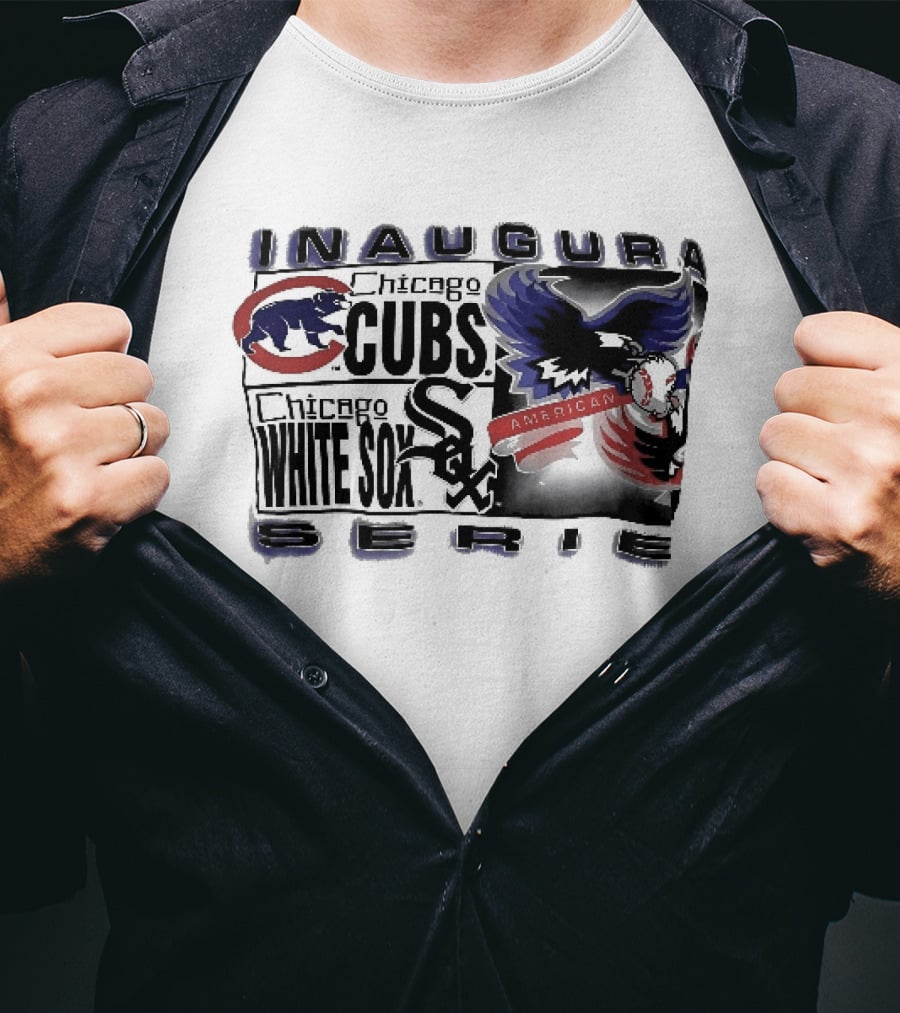 Inaugural American Series Chicago Cubs White Sox Eagle Baseball T-Shirt