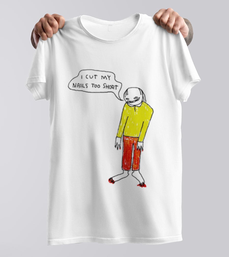I Cut My Nails Too Short Yellow Red T-Shirt