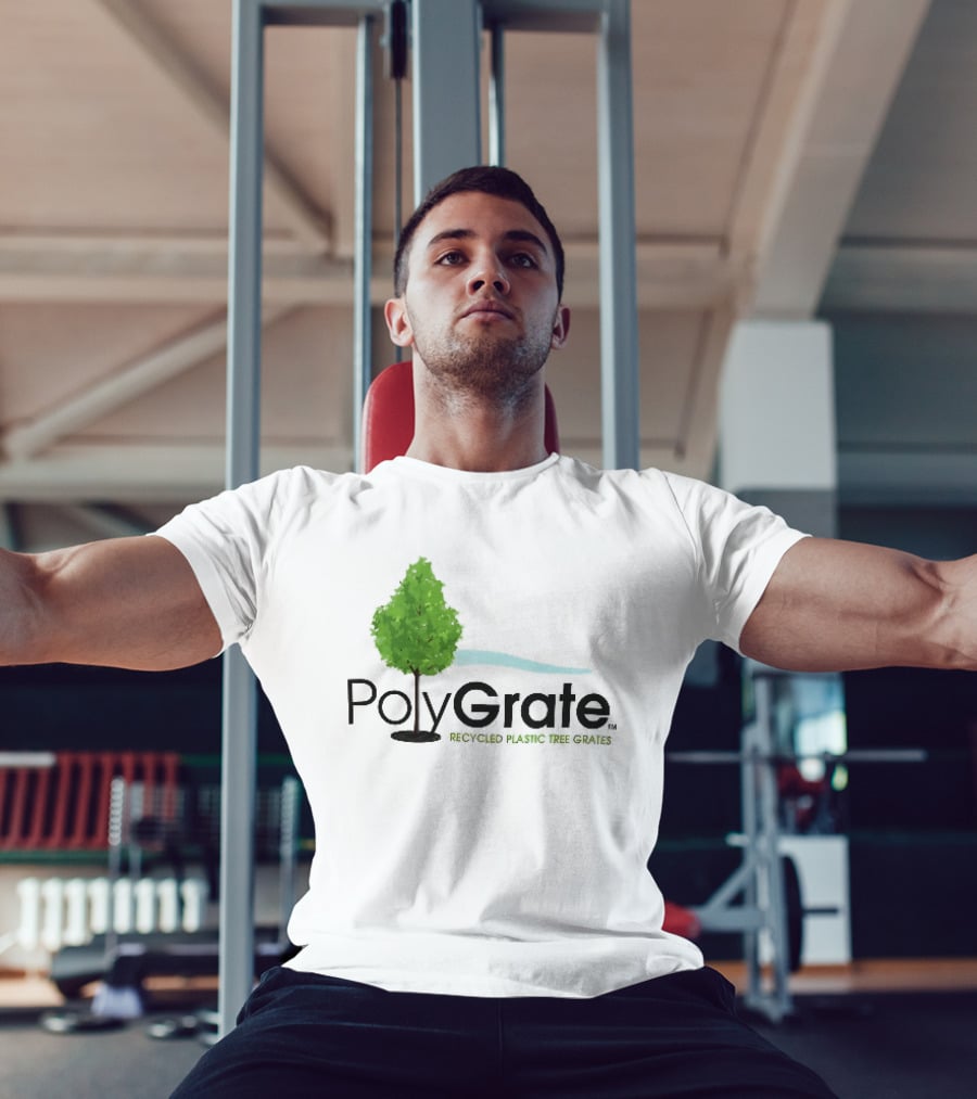 PolyGrate Recycled Plastic Tree Grates Green Foliage Blue Wave T-Shirt