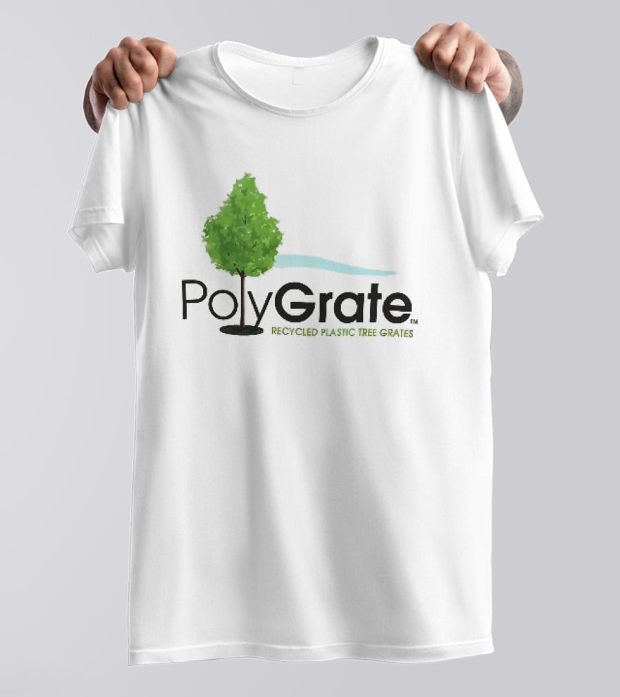 PolyGrate Recycled Plastic Tree Grates Green Foliage Blue Wave T-Shirt
