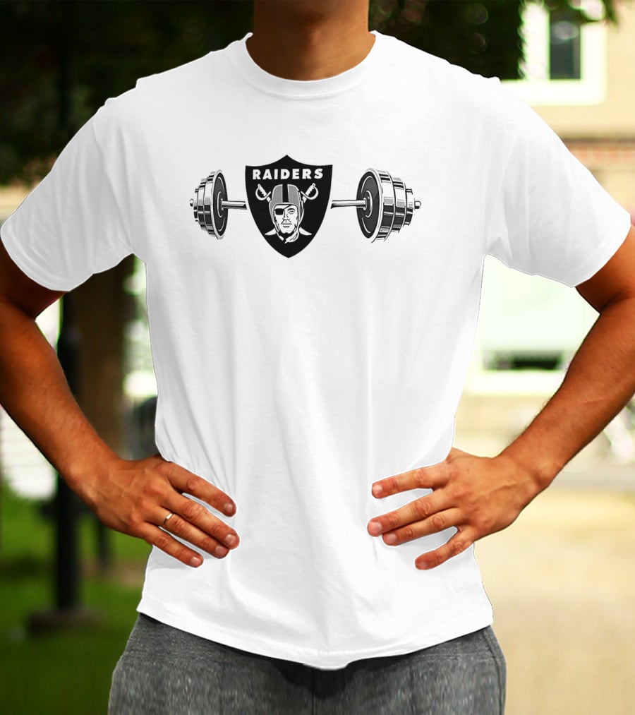 Las Vegas Raiders 2026 Barbell Fitness Fan Gear T-Shirt