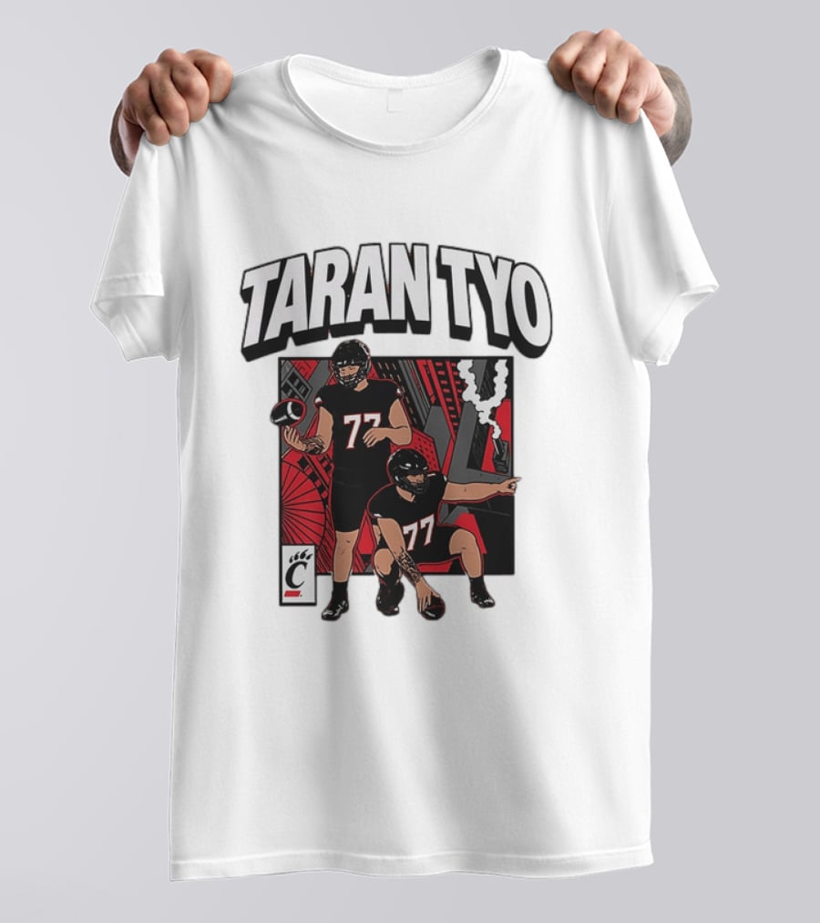Taran Tyo Cincinnati Bearcats Football Players Number 77 T-Shirt