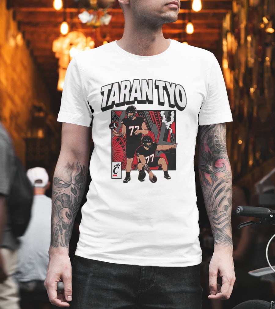 Taran Tyo Cincinnati Bearcats Football Players Number 77 T-Shirt