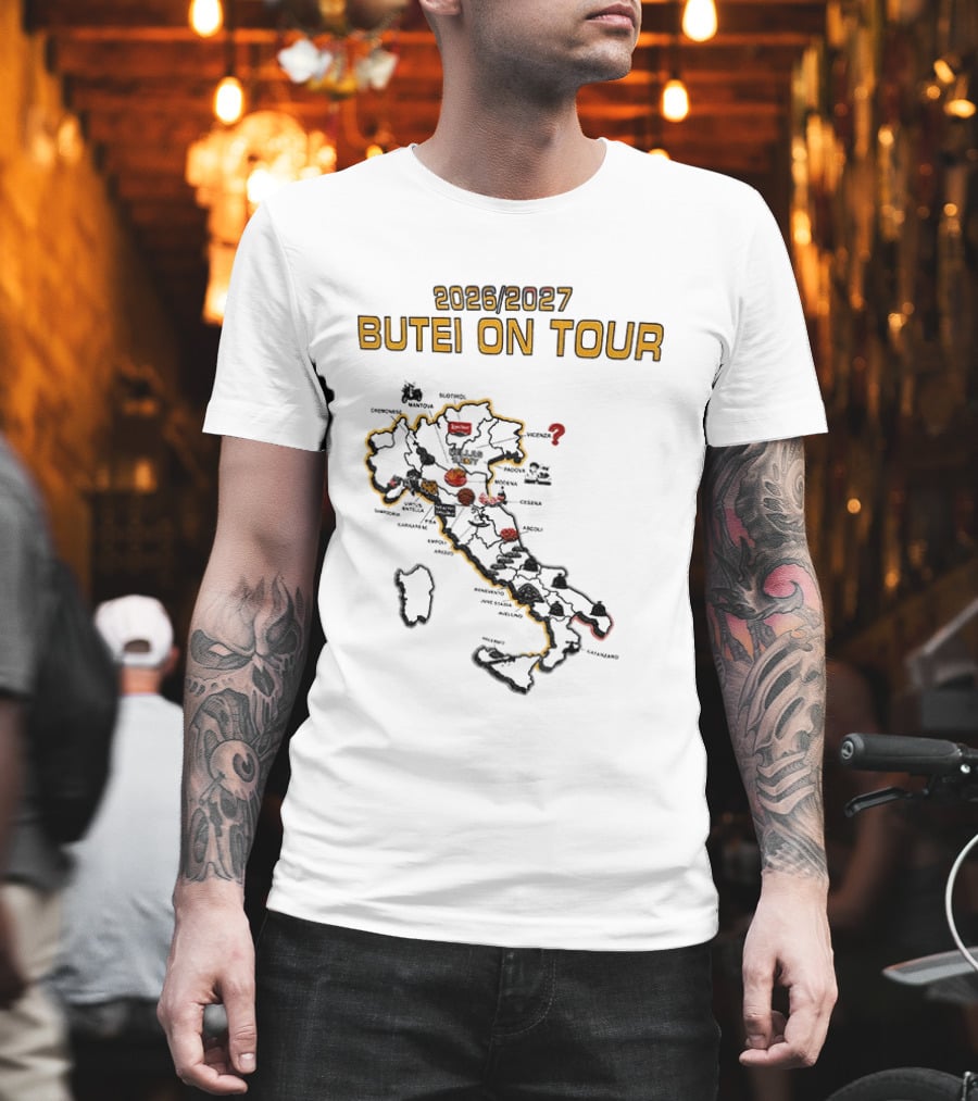 2026 2027 Butei On Tour Italy Map Highlights T-Shirt