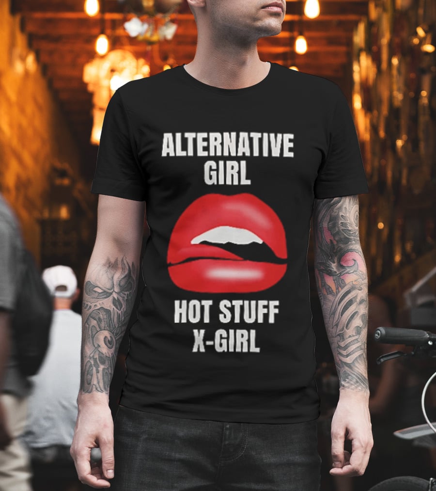 Alternative Girl Hot Stuff X Girl Red Lips T-Shirt