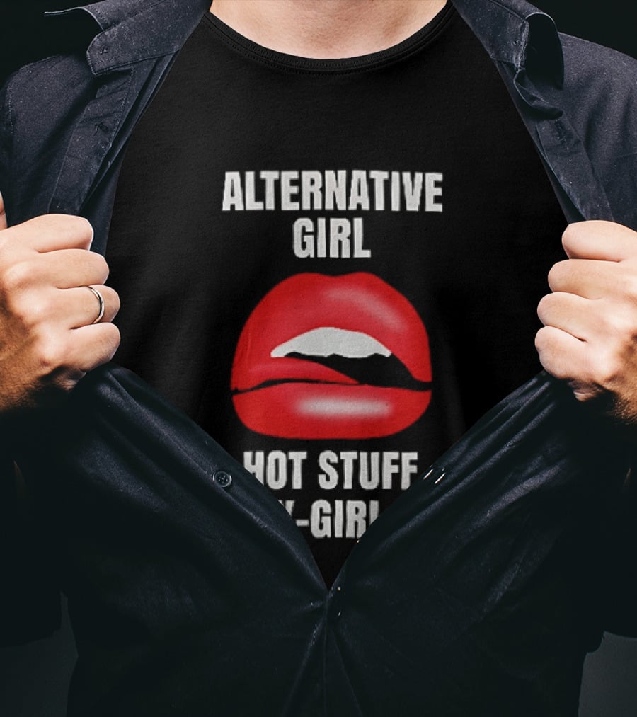 Alternative Girl Hot Stuff X Girl Red Lips T-Shirt