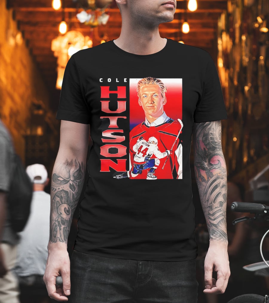 Cole Hutson Washington Capitals Vertical NHL Hockey 44 T-Shirt