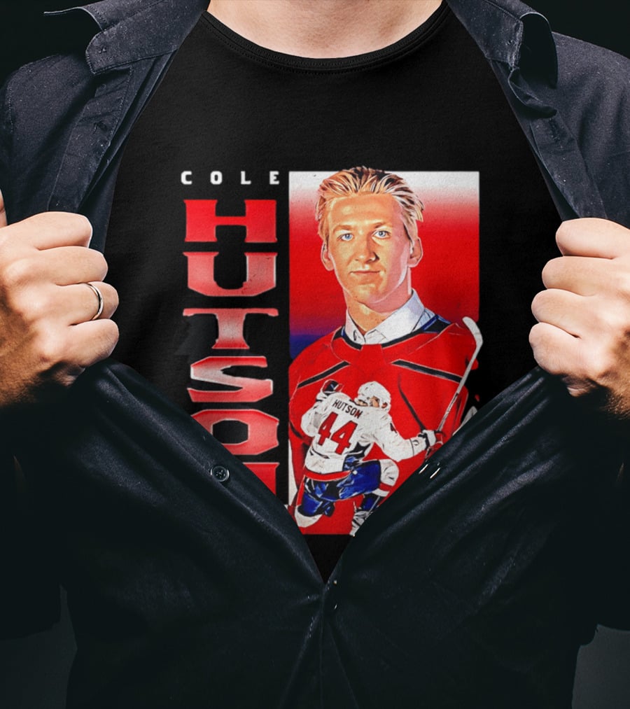 Cole Hutson Washington Capitals Vertical NHL Hockey 44 T-Shirt