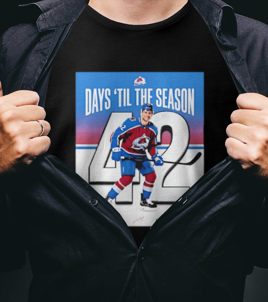 Colorado Avalanche Days 'Til The Season 42 Josh Manson 12 Days Away T-Shirt