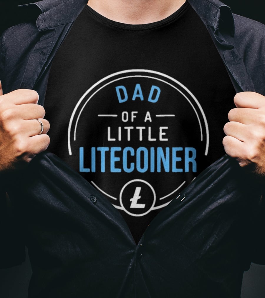 Dad Of A Little Litecoiner Litecoin L Icon Circle T-Shirt