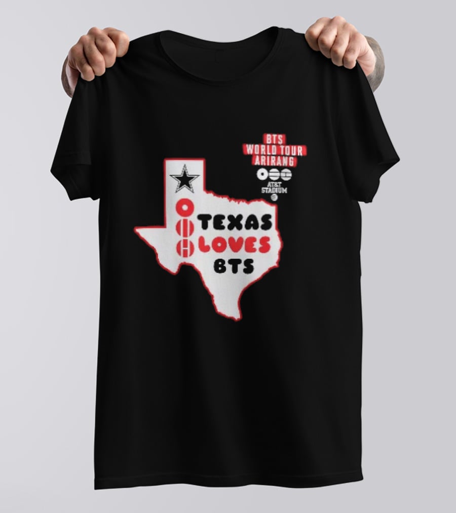 BTS World Tour Arirang Texas Loves At AT&T Stadium Dallas Cowboys T-Shirt