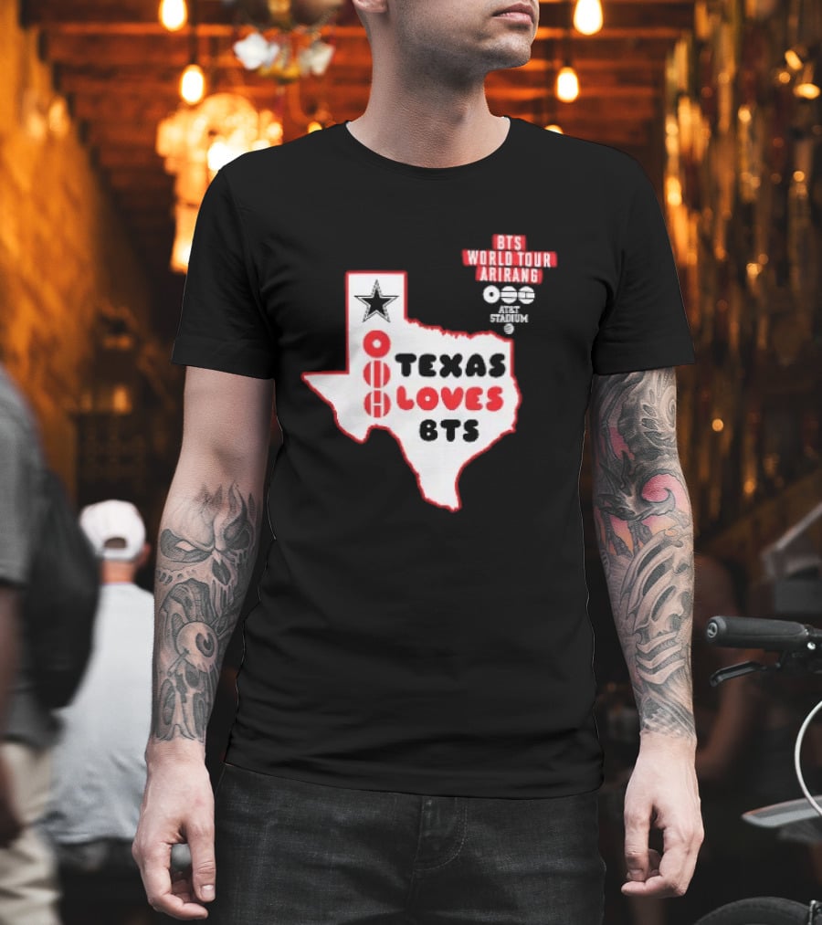 BTS World Tour Arirang Texas Loves At AT&T Stadium Dallas Cowboys T-Shirt