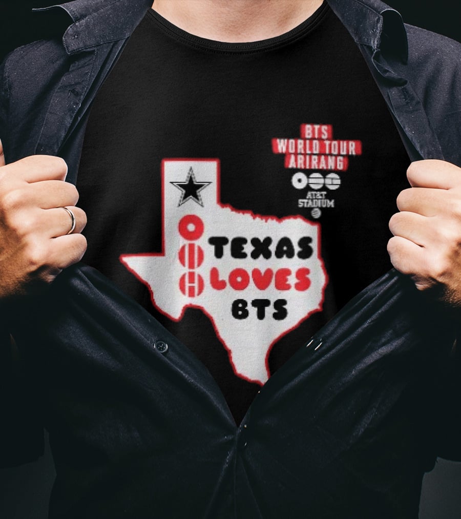 BTS World Tour Arirang Texas Loves At AT&T Stadium Dallas Cowboys T-Shirt