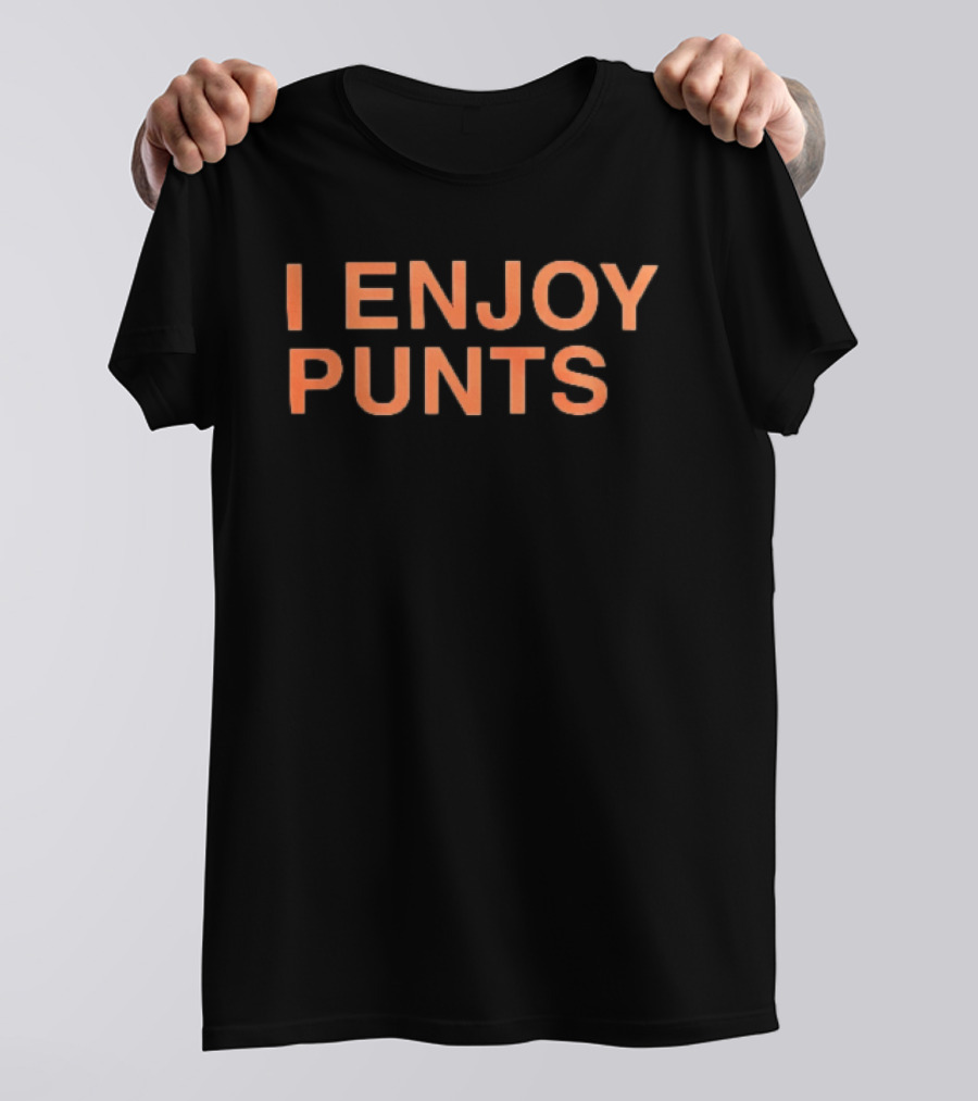I Enjoy Punts Neon Orange Block Lettering T-Shirt