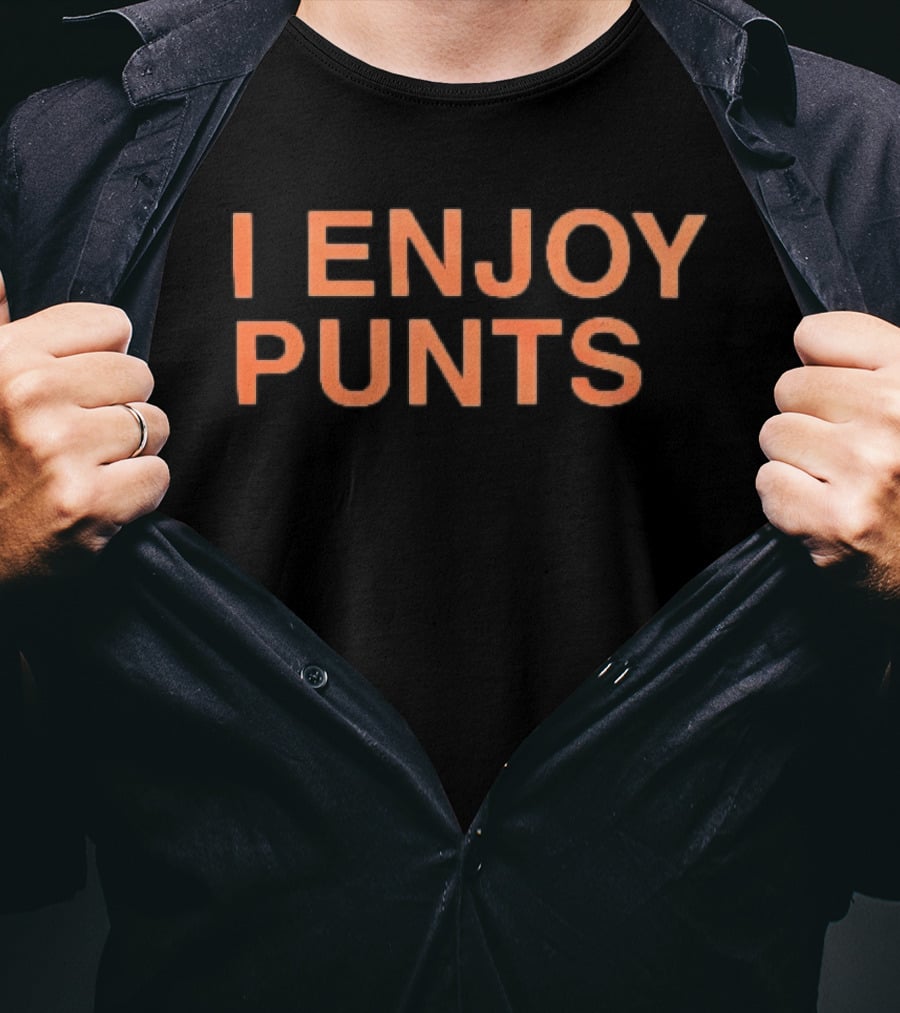 I Enjoy Punts Neon Orange Block Lettering T-Shirt