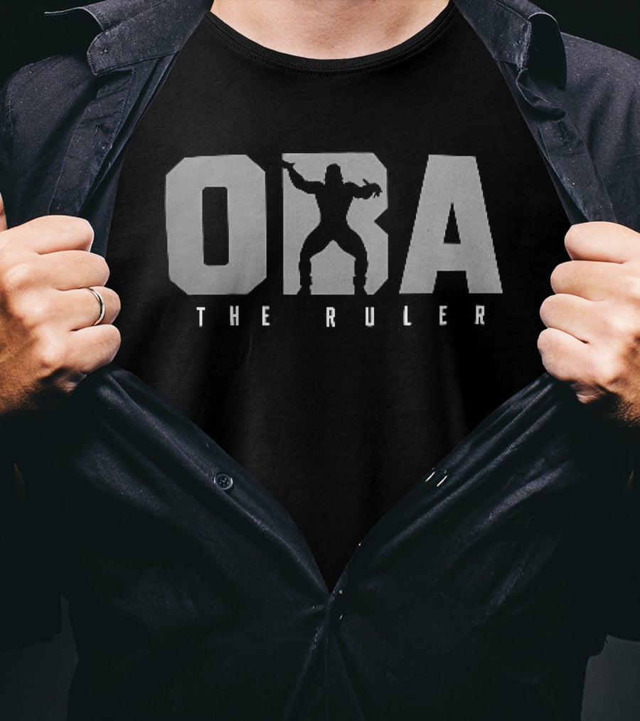 Oba The Ruler Pro Wrestler Silhouette The Oka Block T-Shirt