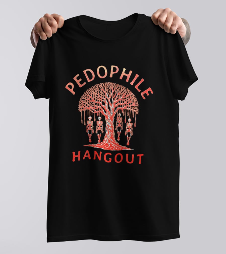 Pedophile Hangout Skeleton Tree Dark Humor T-Shirt