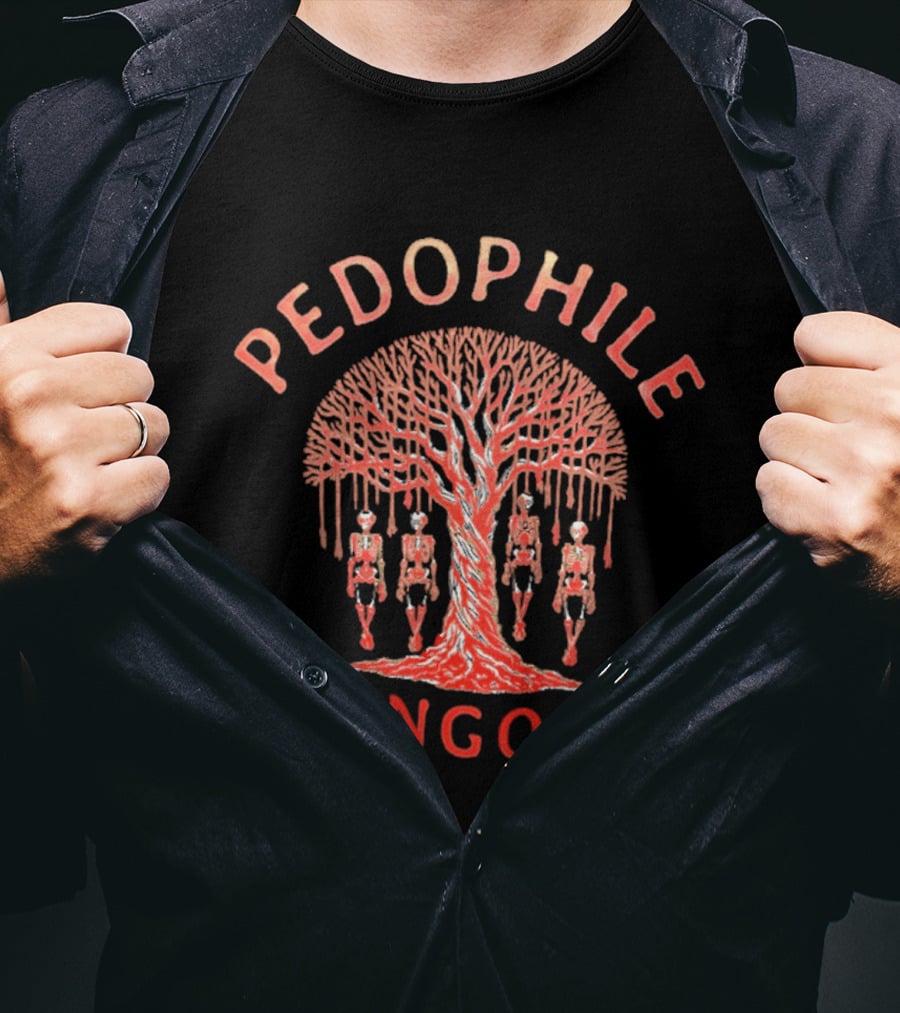 Pedophile Hangout Skeleton Tree Dark Humor T-Shirt