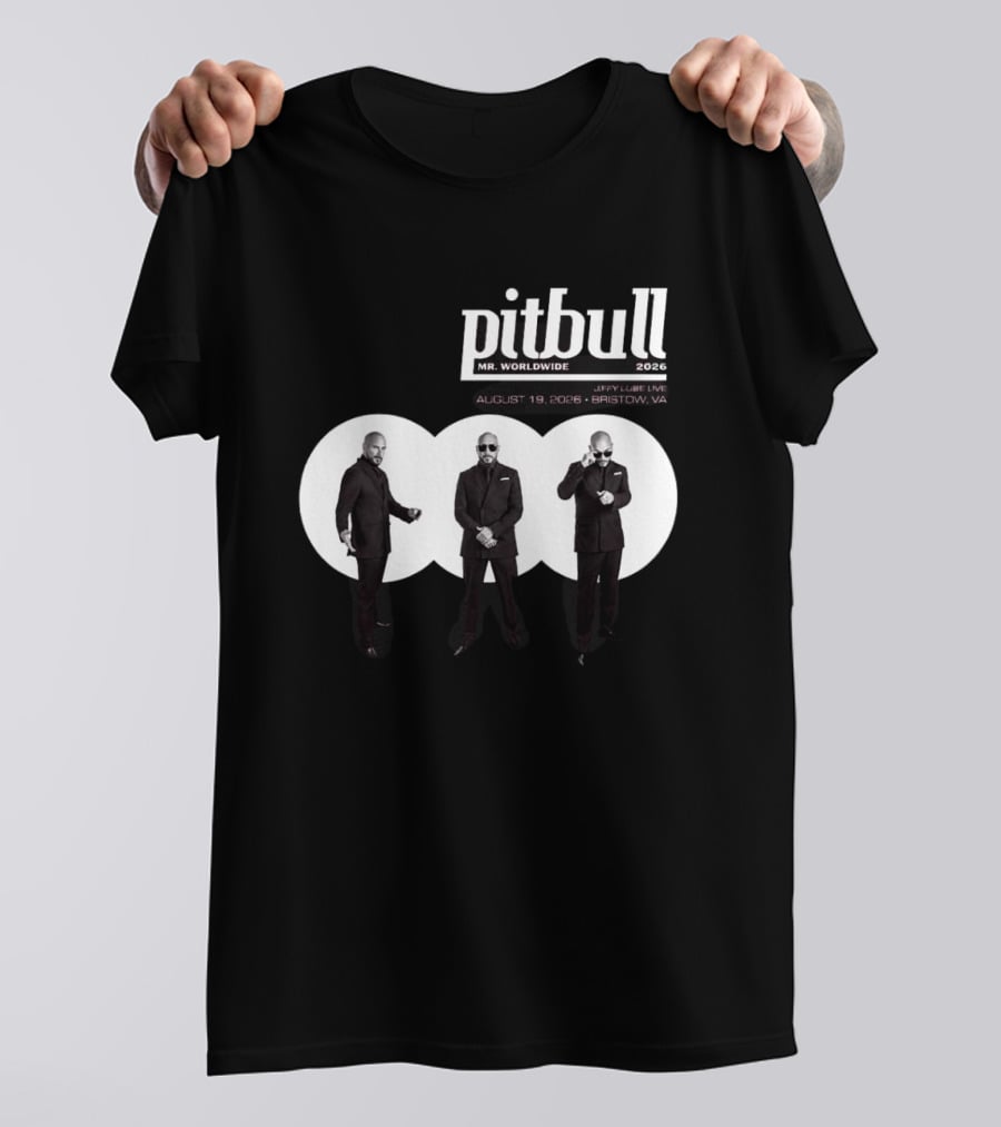 Pitbull Mr Worldwide 2026 Jiffy Lube Live Bristow VA August 19 Concert Event T-Shirt