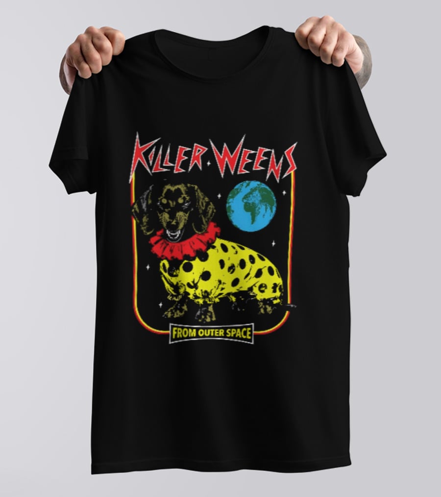 Killer Weens Dachshund Clown From Outer Space Earth T-Shirt